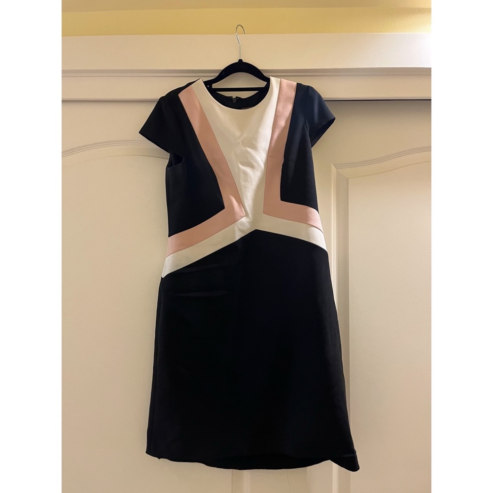 Vince Camuto work dress, black white and pink